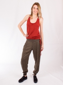 Pantalon Lila Calico pantalon fluide &agrave; l'imprim&eacute; Calico et &agrave; l'esprit boh&egrave;me