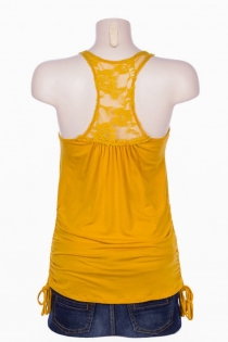 Top Abaya dentelle jaune top dentelle jaune style estival