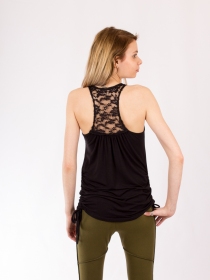 Top Abaya dentelle noir top noir en dentelle raffin&eacute;e