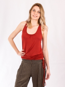 Top Abaya dentelle rouille top dentelle couleur terre cuite