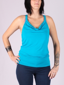 Top Fidji b&eacute;nitier turquoise top fluide frais et lumineux