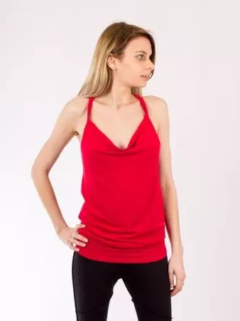 Top Fidji b�nitier rouge top fluide � caract�re affirm�