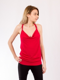 Top Fidji b&eacute;nitier rouge top f&eacute;minin au style vibrant