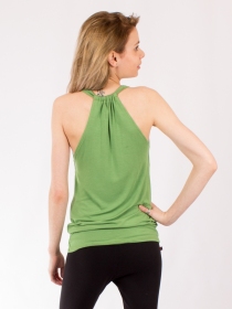 Top Fidji b&eacute;nitier vert amande top f&eacute;minin &agrave; drap&eacute; l&eacute;ger