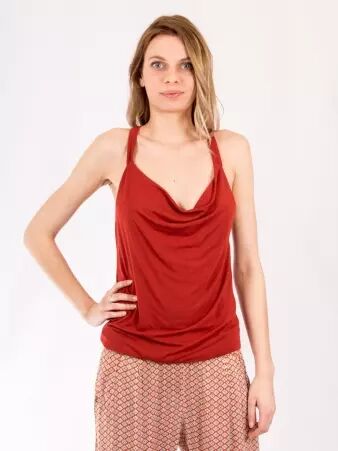 Top Fidji b�nitier rouille top l�ger � drap� naturel