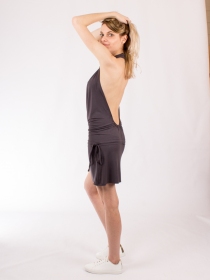 Robe courte b&eacute;nitier Nina Gris robe minimaliste f&eacute;minine