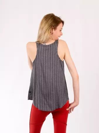 Top Yako Damask Grey top �l�gant gris damask