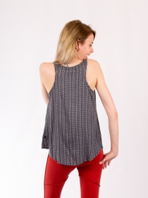 Top Yako Damask Grey top motif damask gris