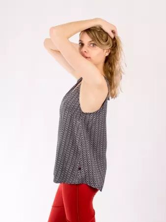 Top Yako Damask Grey top �l�gant gris damask