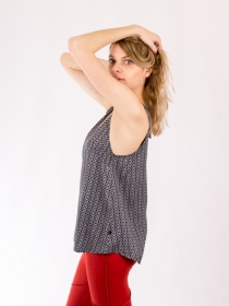 Top Yako Damask Grey top graphique damass&eacute; gris