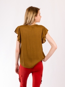 Chemisier Frida Asanoha Safran &eacute;l&eacute;ment mode &agrave; l'esth&eacute;tique actuelle