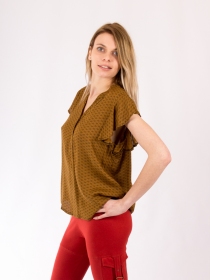 Chemisier Frida Asanoha Safran accessoire mode au style contemporain