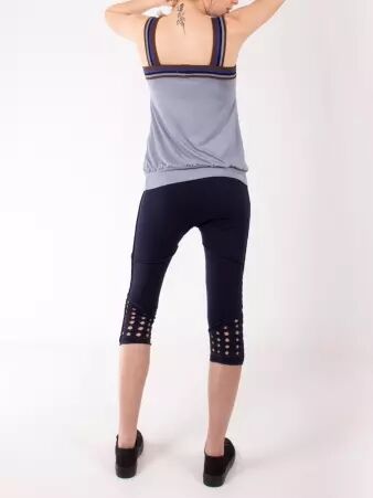 Legging Lazer cut Navy v�tement f�minin structur� et contemporain