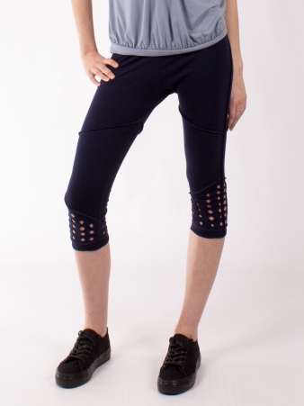 Legging Lazer cut Navy v�tement f�minin structur� et contemporain