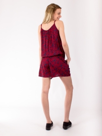 Combi-short Coton Flower Magenta combinaison fleurie au look vibrant