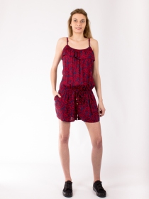 Combi-short Coton Flower Magenta pi&egrave;ce mode &agrave; l'esprit solaire