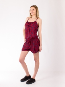 Combi-short Coton Flower Magenta combinaison courte &agrave; la silhouette fluide