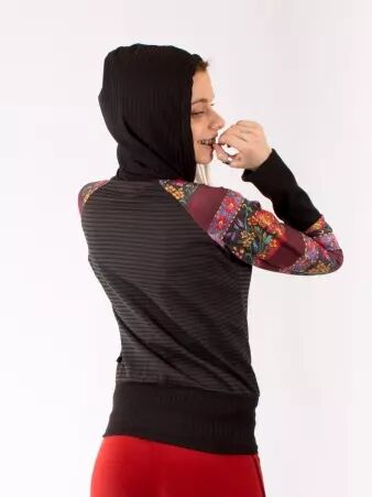 Veste Ninia Gris manches rouge veste ninia gris rouge style casual
