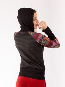 Veste Ninia Gris manches rouge