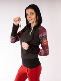 Veste Ninia Gris manches rouge