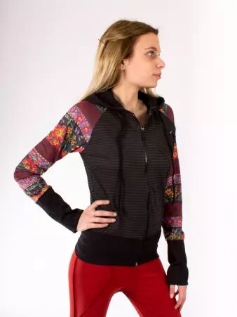 Veste Ninia Gris manches rouge veste ninia gris rouge style casual