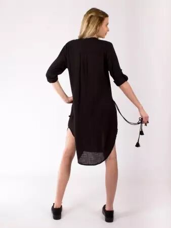 Blouse chemisier Noir au design cr�atif et identit� LILALILOU