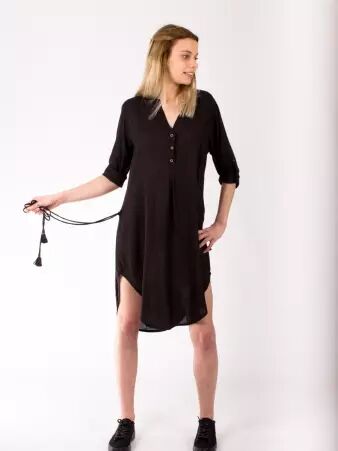 Blouse chemisier Noir au design cr�atif et identit� LILALILOU