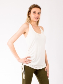 Top Abaya dentelle blanc top abaya chic et l&eacute;ger