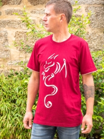 Tee shirt Dragon Rouge grenat t-shirt illustration dragon intense