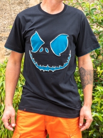 Tee shirt M.Jack Face Noir et bleu t-shirt visage noir bleu graphique