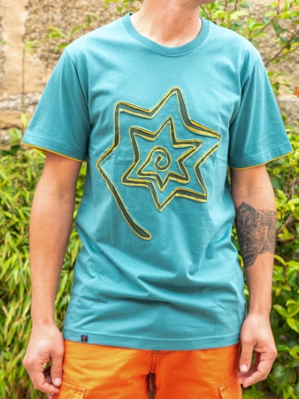 Tee shirt Star Spirale Vert t-shirt �toile spirale verte graphique