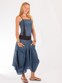 Robe Cayo Cako Yawari Bleu robe bleue &agrave; motif japonais