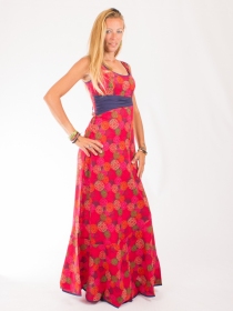 Robe Samana Rainbow Splash Rouge robe boh&egrave;me &agrave; l'&eacute;nergie vive