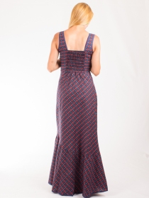 Robe Samana Yawari Rouge robe boh&egrave;me au graphisme traditionnel