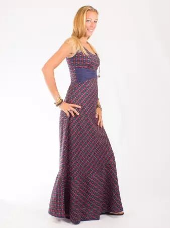 Robe Samana Yawari Rouge robe fluide � motif ethnique rouge