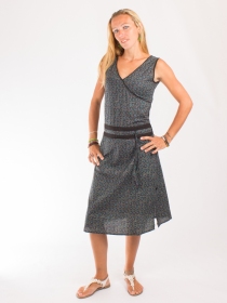 Robe Nagoya Galaxy vert au style boh&egrave;me graphique