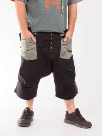 Sarouel Urban style patchwork Uni sarouel fluide &agrave; empi&egrave;cements unis