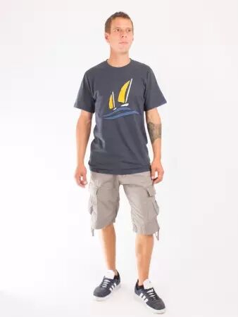 Tee shirt Ship race gris ardoise t-shirt course marine gris ardoise