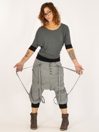 Sarouel court City straps stripes sarouel city � lignes contrast�es