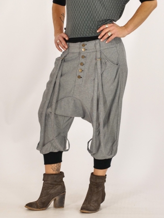 Sarouel court City straps stripes sarouel city � lignes contrast�es