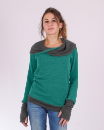 Pull Witch azure pi&egrave;ce graphique contemporaine