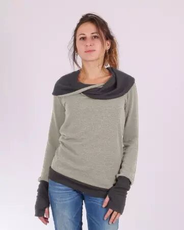 Pull Witch moka maille enveloppante