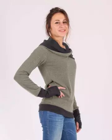 Pull Witch moka maille enveloppante