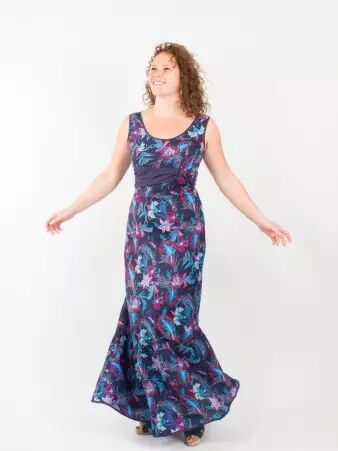 Robe Samana Royal Orchid robe fluide � imprim� floral raffin�
