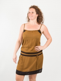 Robe Cha&iuml;ma Asanoha Safran robe boh&egrave;me &agrave; imprim&eacute; asanoha safran
