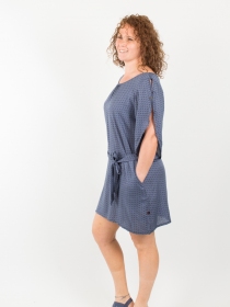 Robe Paquita Asanoha Stone imprim&eacute; &eacute;l&eacute;gant