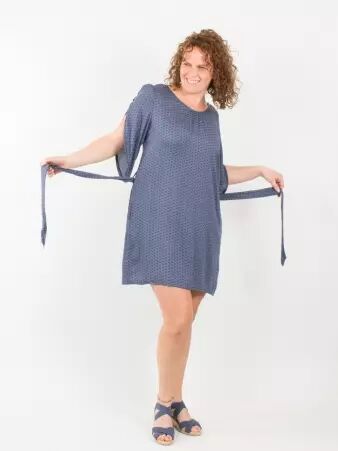 Robe Paquita Asanoha Stone imprim� �l�gant