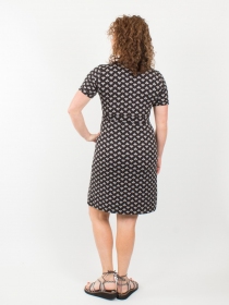 Robe Thia Ankara Graphite robe ethnique moderne aux tons graphite