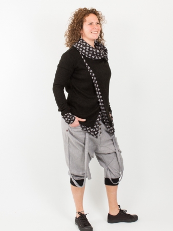 Sarouel court City straps stripes sarouel city � lignes contrast�es