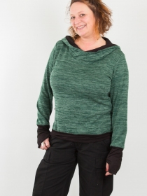 Pull Witch vert chin&eacute; maille douce